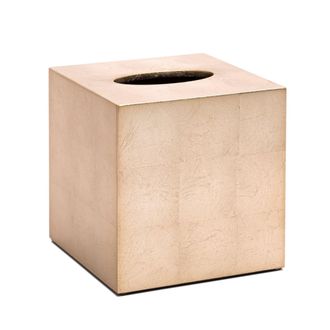 Posh Trading Company Kensington Square Tissue Box - Silver Leaf - Champagne in Metallics