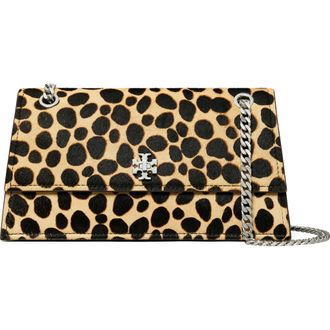 Tory Burch Kira Turnlock Genuine Calf Hair Convertible Shoulder Bag in Trench /Black at Nordstrom