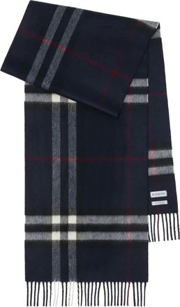 Burberry Sciarpa in cashmere con frange - Blu