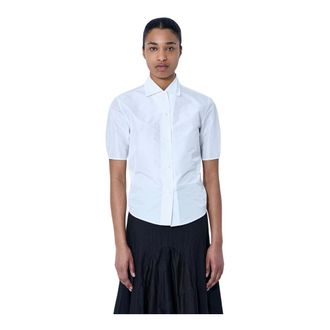 Jil Sander Shirts, female, White, Size: XS Short Sleeve Cotton Poplin Shirt