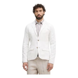 Lindbergh Katoenen Linnen Blazer - Heren - Blazers - Wit - XL - Katoen - Jassen