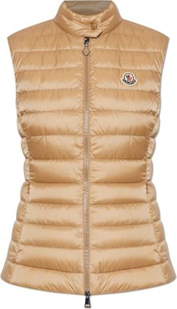 Moncler Igens Down Vest - Dames - Bodywarmers - Beige - M - Leer - Jassen