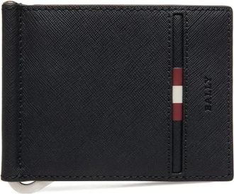 Bally Portemonnee met logo-reli&euml;f - Zwart