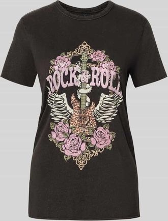 Only Regular Fit T-Shirt aus reiner Baumwolle Modell LUCY in BLACK, Größe XS