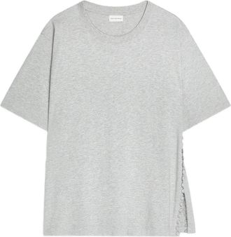 Dries Van Noten T-shirt in cotone con bottoni - Grigio