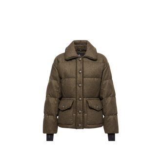 Moncler Moncler Monteain Loden Short Down Jacket, Women, Green, Size: 0