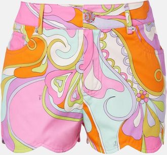 Pucci Shorts Orchidee de algod&oacute;n festoneados