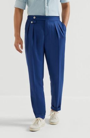 Brunello Cucinelli Cashmere and silk trousers in Avio Blue at Nordstrom, Size 48 It