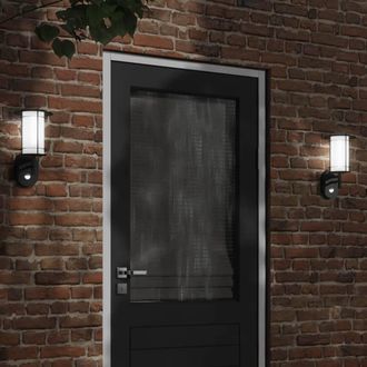 vidaXL Vidaxl - Apliques De Exterior Con Sensor 2 Uds Acero Inoxidable Negro