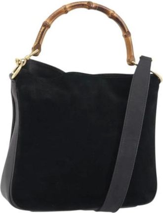 Gucci Pre-owned Handbags, female, Black, Size: ONE SIZE Pre-owned Suede Handbag