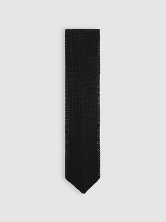 Reiss Black Silk Knitted Tie