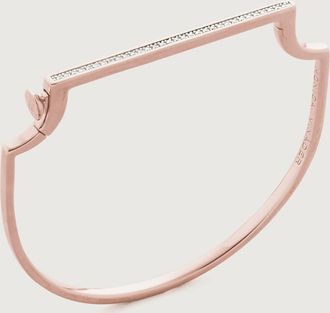 Monica Vinader Rose Gold Signature Diamond Slim Bangle Diamond