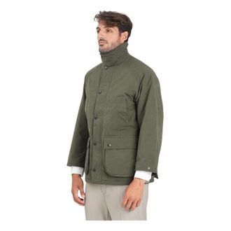 Barbour Jassen, Heren, Groen, M, Groene Oversized Bedale Gewaxte Jas