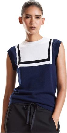 Cynthia Rowley Eastport Mouwloze Gebreide Pullover - Dames - Ronde hals truien - Veelkleurig - S - Wol - Truien & Vesten