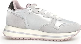 W6YZ Grijze Paillet Sneakers - Dames - Sneakers - Grijs - 39 EU - Su&egrave;de - Schoenen