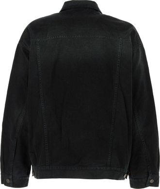Balenciaga Mens Cotton Denim Jacket Black