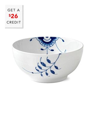 ROYAL COPENHAGEN Blue Fluted Mega Bowlwith $26 Credit