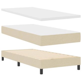 vidaXL Vidaxl Letto A Molle Con Testiera Crema 80 X 200 Cm Tessuto