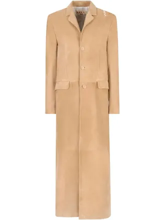 Marni suede coat - men - Sheep Suede - 46 - Neutrals