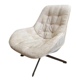 Mathi Design Sillon giratorio de tela beige