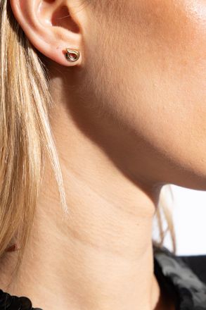 Ferragamo Earrings With Logo, Womens, Gold