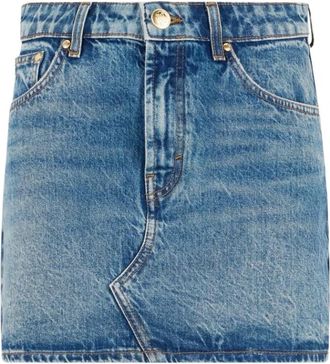 Roberto Cavalli Blauwe Denim Minirok - Dames - Spijkerrokken - Blauw - M - Denim - Rokken