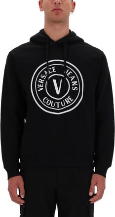 Versace Jeans Couture Black Logo Regular Hoodie