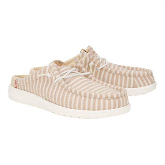 Hey Dude Mens Wally Slip Resort Shoes In Tan/white