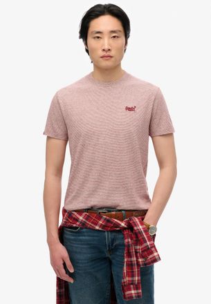 Superdry Rundhalsshirt SUPERDRY ESSENTIAL LOGO EMB TEE, Herren, Gr. M, rot (cherry rot feeder), Single Jersey, Obermaterial: 100% Baumwolle, unifarben, slim fi