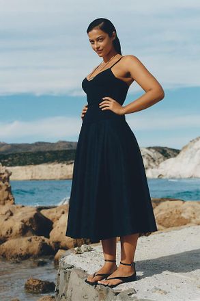 Mare Mare Knit Denim Twofer Midi Dress