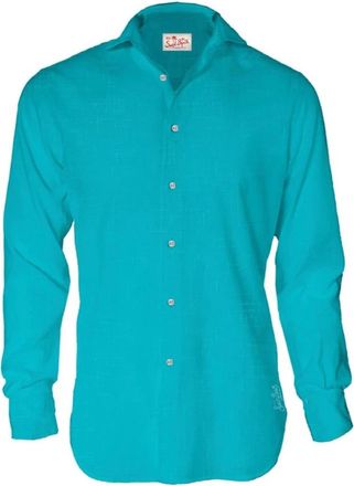 MC2 Saint Barth Pamplona Linnen Overhemd - Heren - Casual Overhemden - Groen - 2XL - Linnen - Overhemden