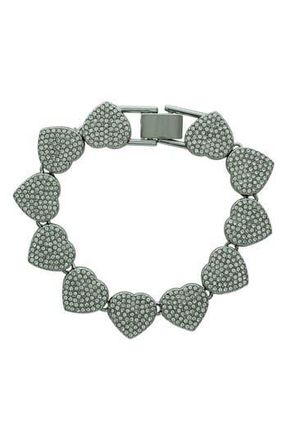 Olivia Welles Icy Heart Bracelet in Silver /Clear at Nordstrom Rack