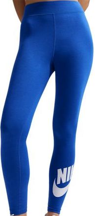 Nike Womens NSW Classic Graphic HR Futura Tights - Game Royal/White Size XL