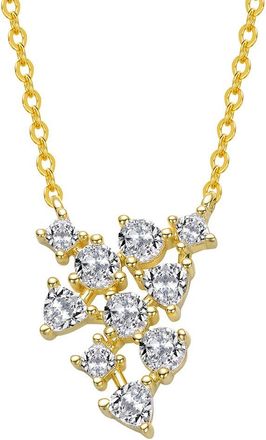Genevive Silver Cz Statement Necklace