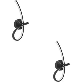 Loops 2 PACK Sleek Design Black LED Wall Light - Stylish Indoor Lighting