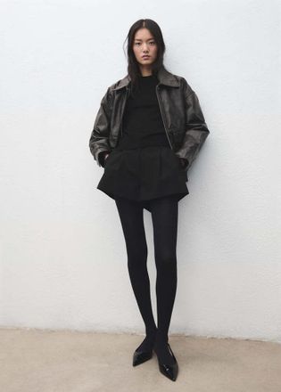 Mango Pullover maglia sottile maniche corte nero - Donna - S - MANGO