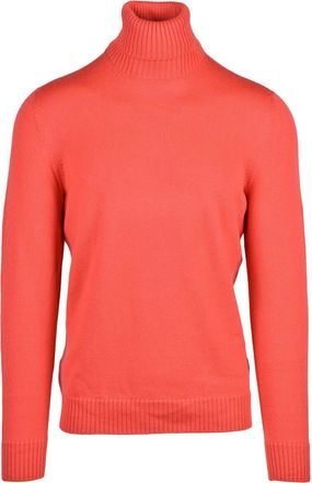 Drumohr Red Extrafine Merino Wool Turtleneck Sweater