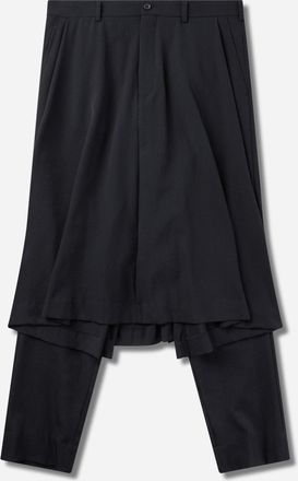 Comme Des Gar&ccedil;ons Men s Wool Gabardine Hybrid Skirt Trousers Black