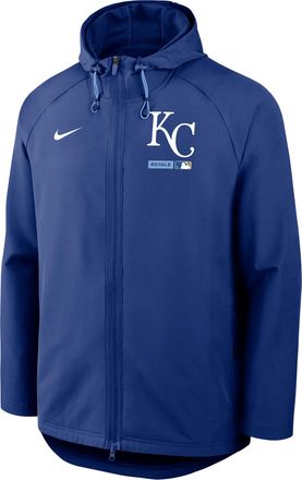 Nike Kansas City Royals Authentic Collection Nike Mens Therma-FIT MLB Full-Zip Hooded Jacket in Blue | 04HC153NROY-FHP