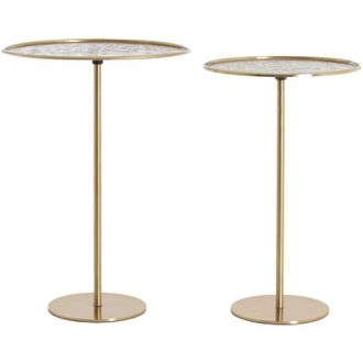 Light & Living Set di tavolini LIA in bronzo antico - &Oslash;32x51+&Oslash;38x54 cm