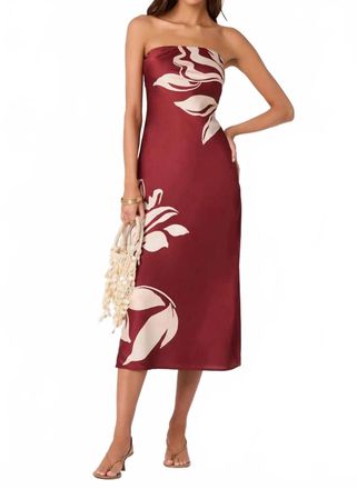 Astr Annabeth Midi Dress In Brown Floral