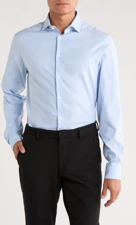 Calvin Klein All Season Slim Fit Stretch Dress Shirt in Soft Blue at Nordstrom Rack, Size 17.5 - 34/35