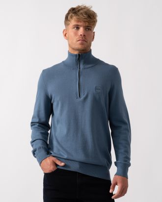 Boss Orange by Hugo Boss Kanobix S 1/4 Zip Trui in Blauw