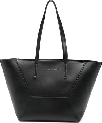 Brunello Cucinelli Leather Shopper Bag