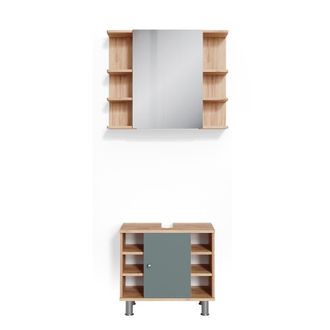 Vicco Conjunto De Muebles De Ba&ntilde;o Fynn, Verde, 2 Piezas, Vicco