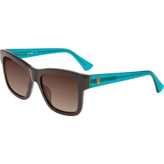 Kurt Geiger 56mm Square Sunglasses in Havana/Brown Sf at Nordstrom