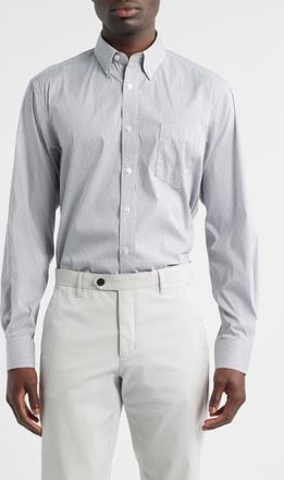 Eagle Regular Fit Grey Gingham Check Cotton Button-Down Oxford Shirt in Gray at Nordstrom, Size 16.5 - 32