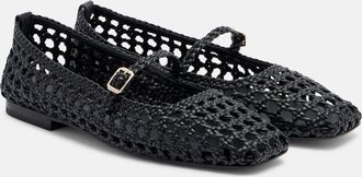 Souliers Martinez Paris woven leather Mary Jane flats