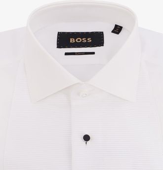 HUGO BOSS Mens Shirt Slim Fit Cotton White