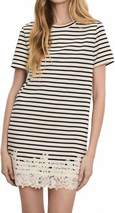 Veronica Beard Rhue Dress In Dove Navy Stripe